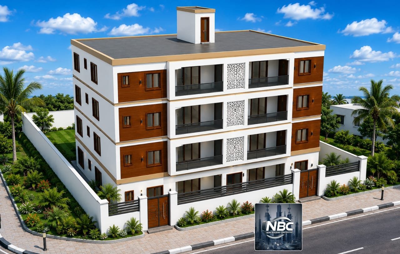 Immeuble R+3 avec balcons et claustras