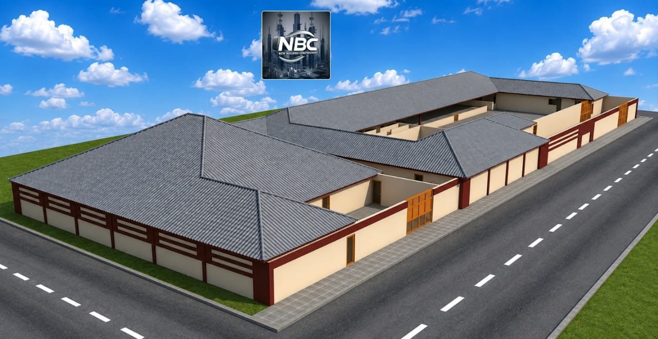 Logements en bande autour d'une cour