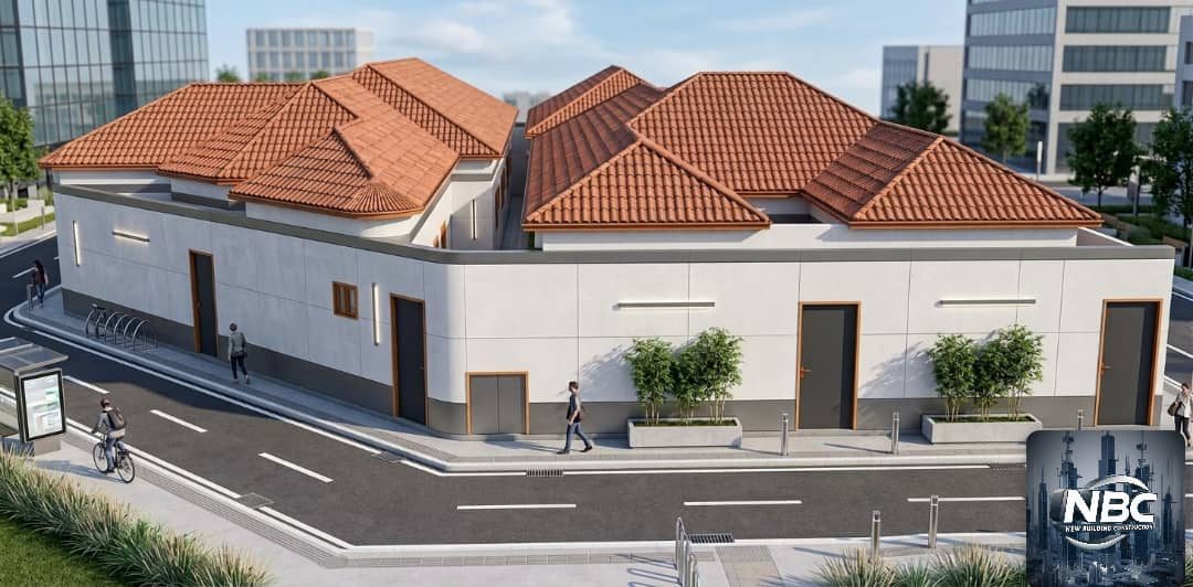 Villa à toiture en tuiles, en angle de rue