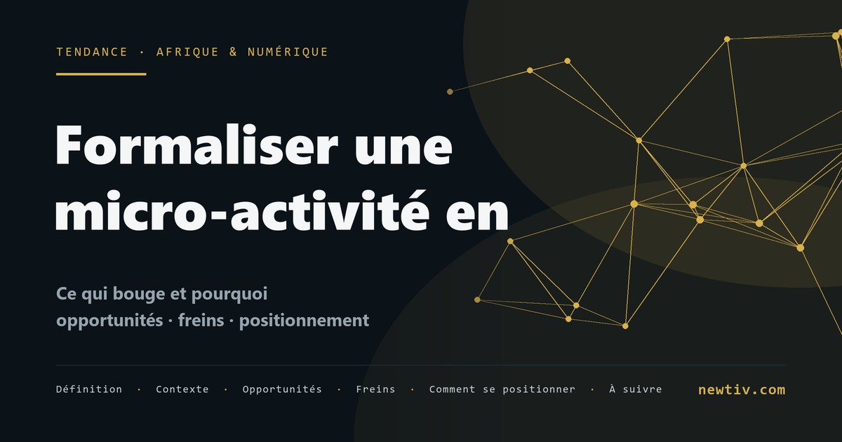 Formaliser une micro-activité en Afrique